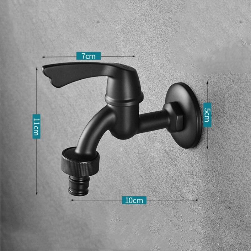 1PC Bibcock Faucet Brass Retro Black Washing Machine Faucet Bathroom Washing Machine Tap Cold Water Wall Mount Garden Faucet