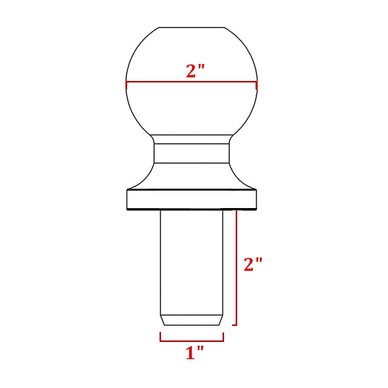 ALWAYSME 2 Inch Chrome Towing Trailer Hitch Balls, 6,000 lbs., 1 inch Shank Diameter, 2 inch Shank Length: Default Title