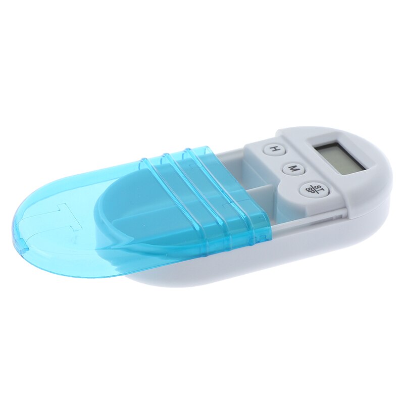 Portable 2 Grid Intelligent Electronic Timing Pill Case Alarm Timer Pills Reminder Storage Box For Travel