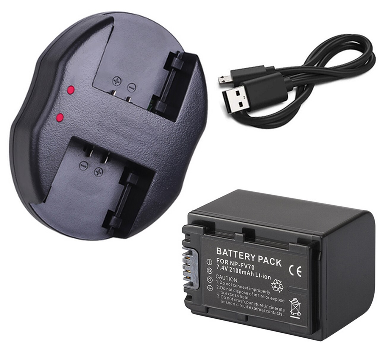 Batería + cargador USB para Sony HDR-CX620, HDR-CX625, HDR-CX630V, HDR-CX670, HDR-CX675, HDR-CX680, HDR-CX690, videocámara Handycam: Battery and ChargerE