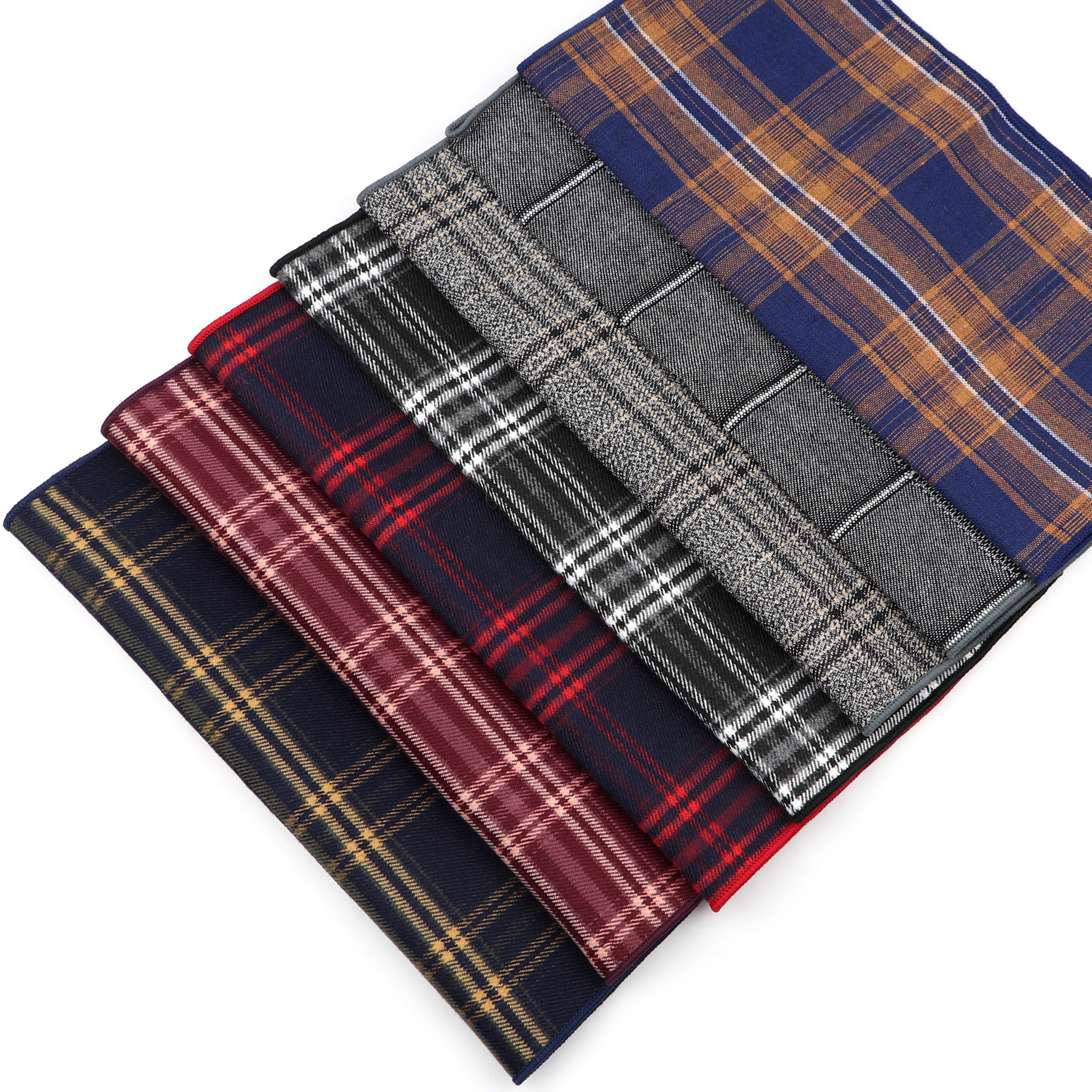 Bomuld stribet plaid brun grå grøn herre lommetørklæde lomme firkantet klassisk hankie jakkesæt tilbehør afslappet vintage
