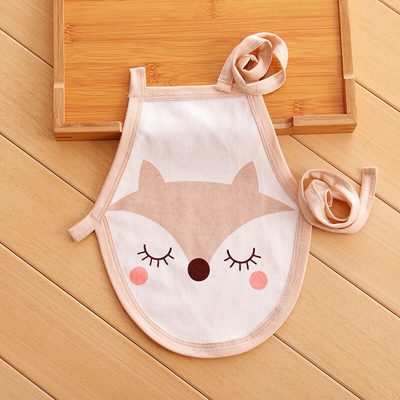 1Pc Baby Bib Cartoon Print Speeksel Handdoek Baby Jongen Meisje Voeden Schort Katoen Tulband Bib: fox