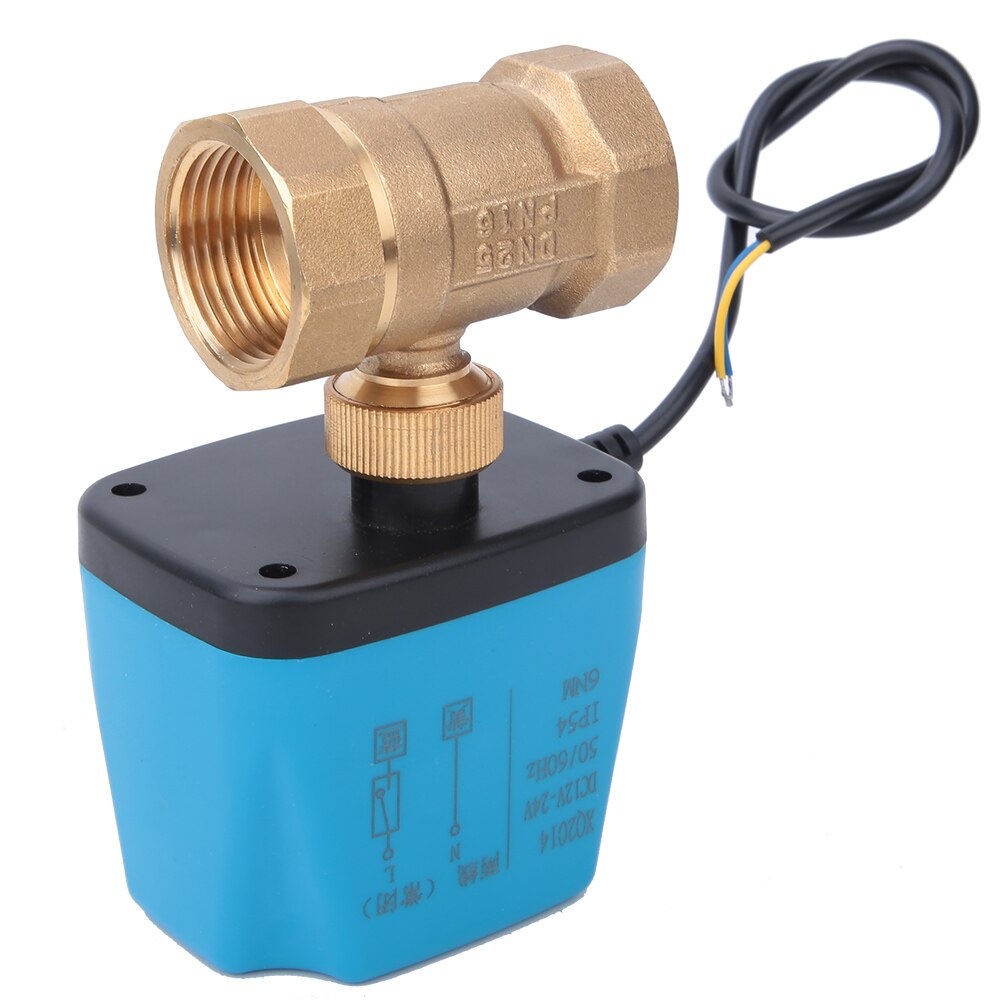Electric Ball Valve DC12~24V G1in 2 Way Synchronous Motor Motorized Ball Valve