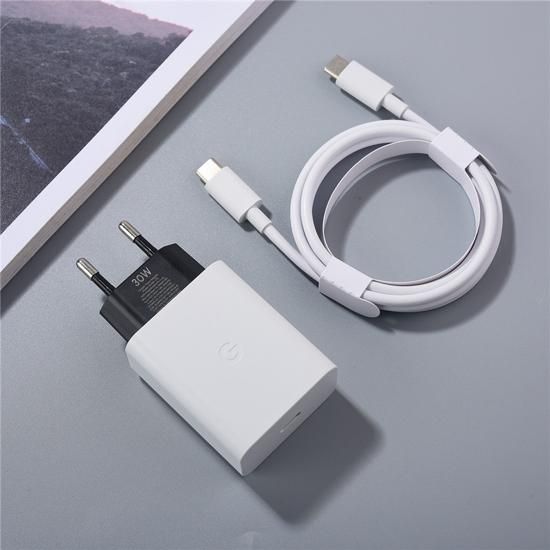 Original 30w- oplader til google pixel 9 8 7 pro  xl 3 4a hurtigopladning eu/us/uk strømadapter kompatibel med usb-c-enheder: De