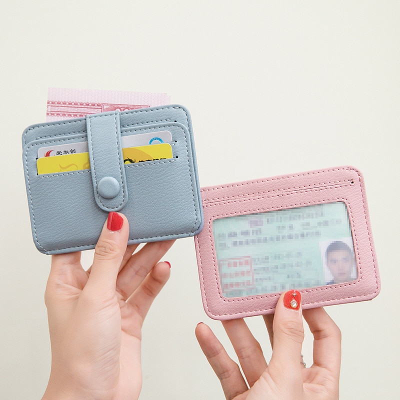 Girl ID Card Holders Wallet Business Bank Credit Card Bus Card Driving Licence Cover Holder Short Wallets Korea Style