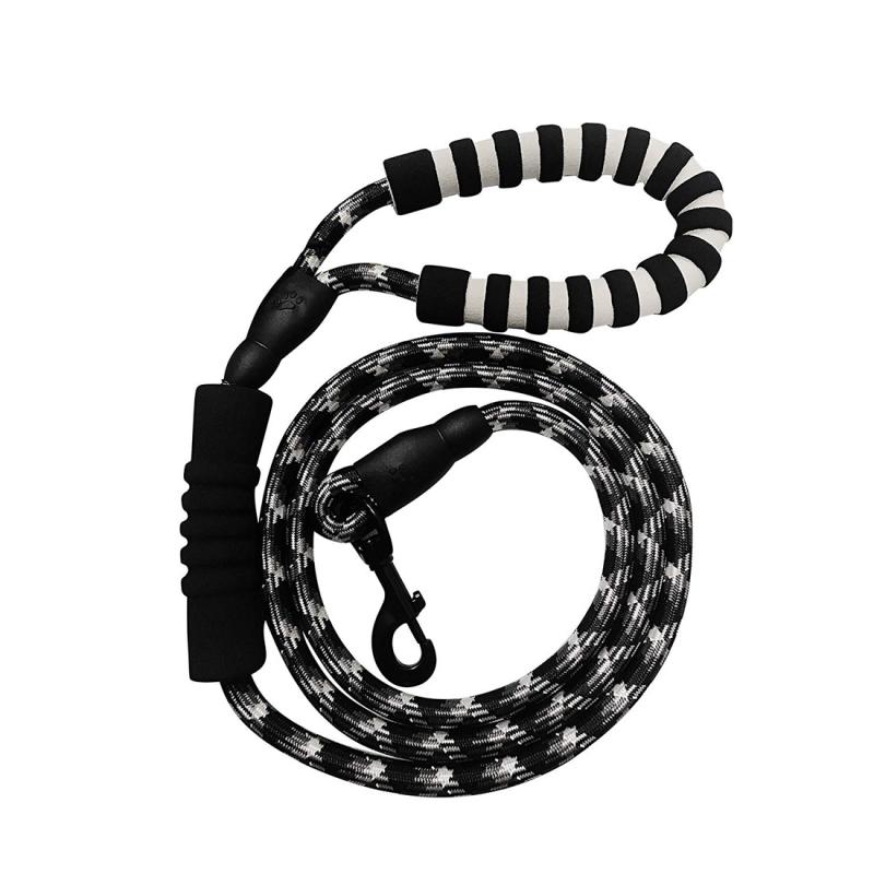 Kestävä ison koiran talutushihna kultainennoutaja keskikokoisen koiran kaulushihnat vahva heijastava lyijyköysi koiran tarvikkeet kaulus perro: 02 mustaa