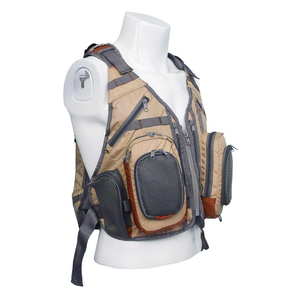 Gilet de pêche à la mouche, sac à dos léger et universel pour l'extérieur avec plusieurs poches