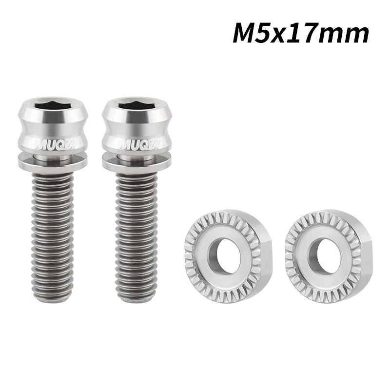 MUQZI M5 x 17 mm Schaltwerk-Titanschrauben, Rennrad-Frontschalthebelklemme, ultraleichte Schraube mit Unterlegscheibe, Fahrradschraube: Dark Grau
