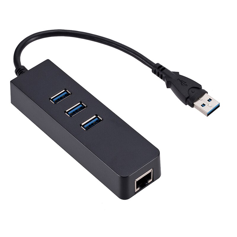 3 Ports USB 3.0 Gigabit Ethernet Lan RJ45 Network Adapter Hub To 1000Mbps