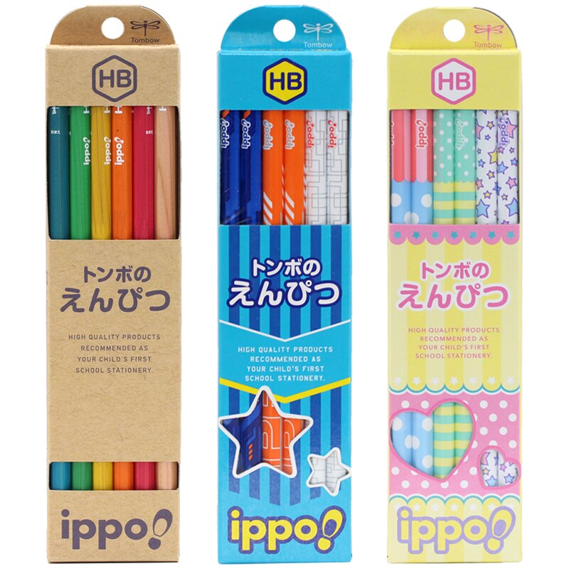 Tombow ipppo student pencils  hb 2b eenvoudige potloden kawaii houten kinderpotloden japanse schoolbenodigdheden