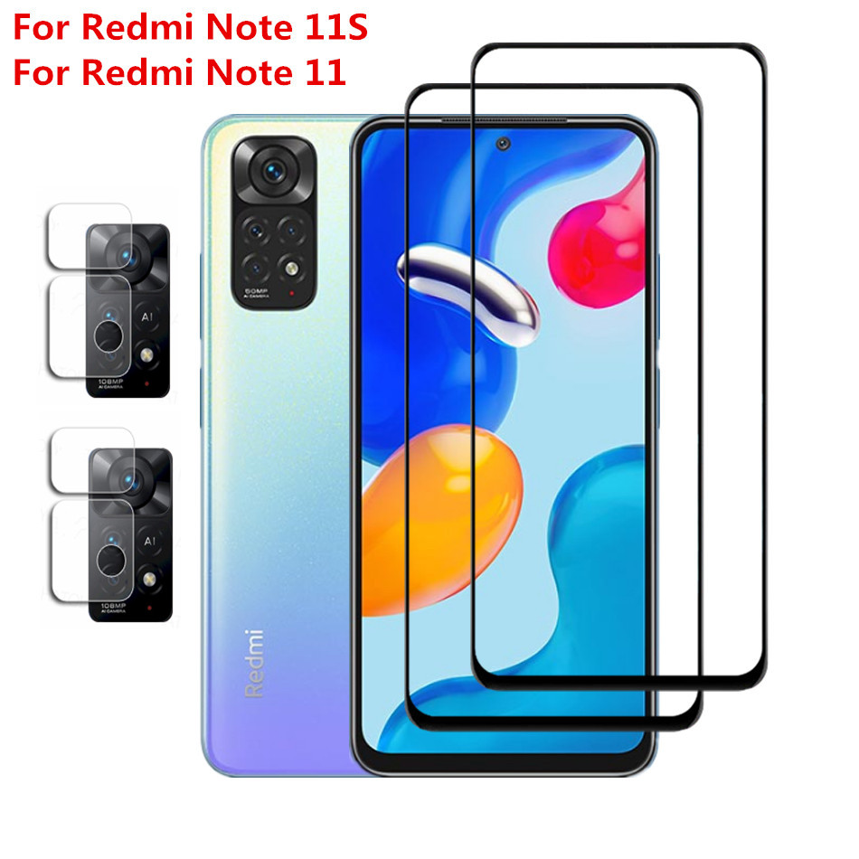 Voor Redmi Note 11 4s Screen Glas 9D Gehard Beschermende Voorzijde Film Soft Camera Lens Film Voor Xiaomi Redmi Note 11 Zachte Bescherming: 2Glass 2 Lens film / Note 11S