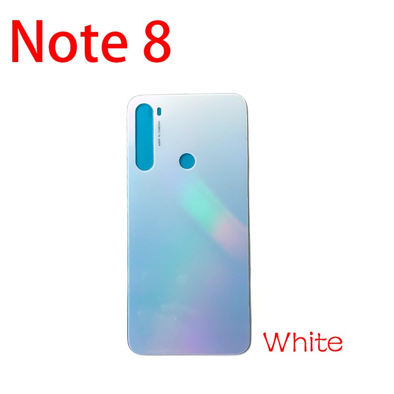 Zapasowa szklana tylna obudowa baterii z samoprzylepna naklejka tylna obudowa baterii taśma klejąca do Xiaomi Redmi Note 8 Pro: Note 8 White