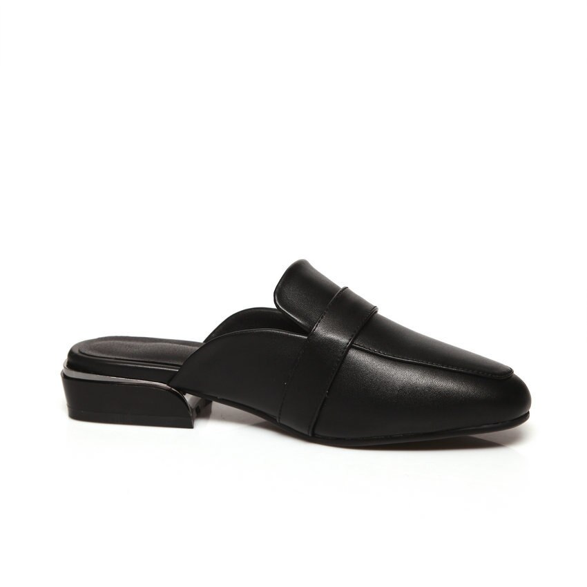 Qutaa Ronde Neus Kraal Casual Comfort Vrouwen Schoenen Vierkante Hak Slingback Pu Leer Alle Match Zomer Slip Op Sandalen size34-43