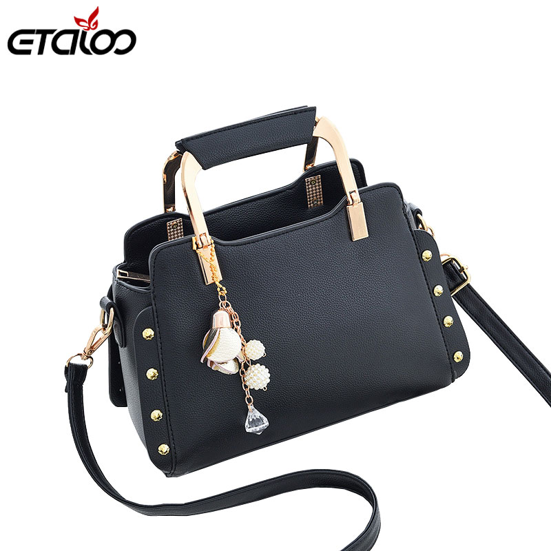 Handbag Women Shoulder Bag Luxury Handbags Women Bags Leather Messenger Bag: Black