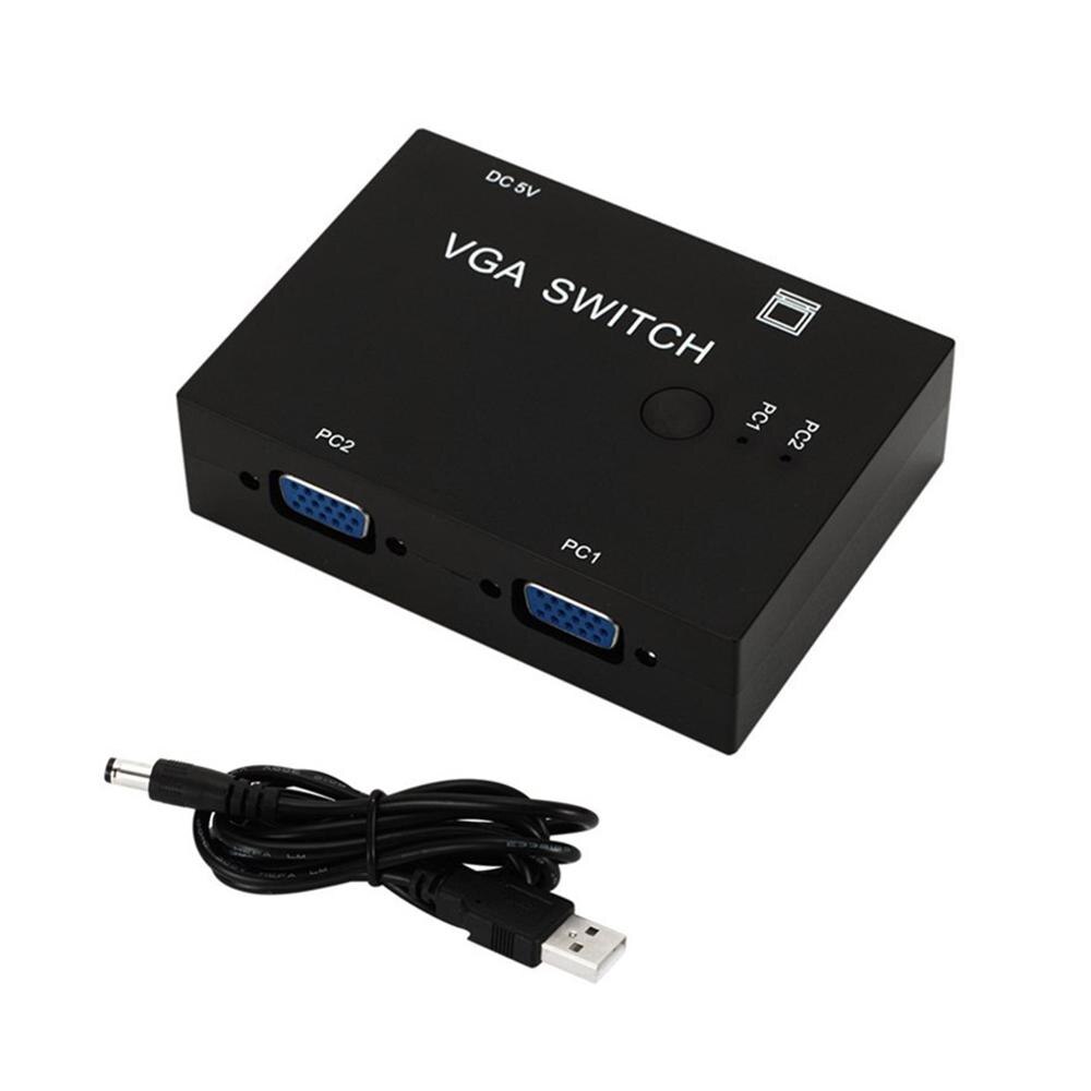 2 In 1 Out Vga Selector Box Computer Screen Video Signal Switcher Draagbare Usb Video Switch Box