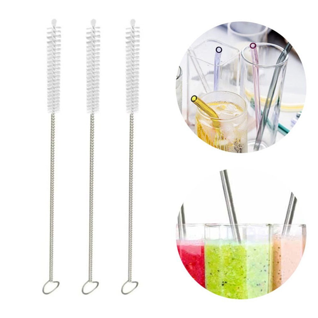 Brosse de paille souple en spirale | Bouteille Portable, brosse de paille douce, brosse de nettoyage ménager, bouteille en acier inoxydable, brosse de paille, brosse de tasse
