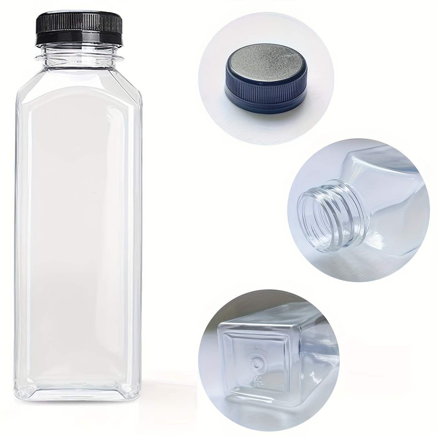 10-- 150ml-500ml lækagesikre, gennemsigtige plastikflasker til juice - perfekte til juice, smoothies, mælk og hjemmelavede drikkevarer - genanvendelige bulkbeholdere