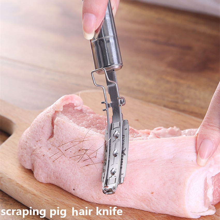 1PCS Kitchen Stainless Steel Scraping Pig Hair Knife Chicken Duck Hair Scraper Cooking Meat Tools Poultry Hair Removal Knife