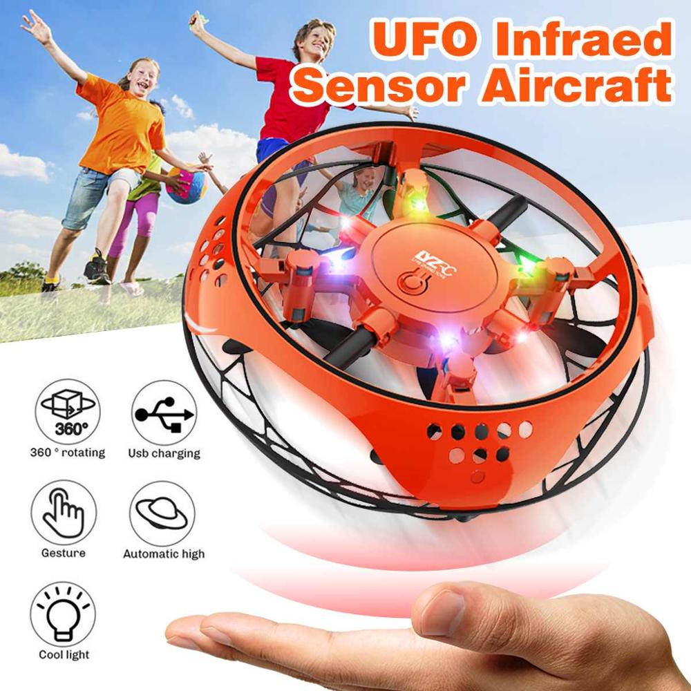 Halolo Mini Vliegende Helikopter Ufo Rc Drone Hand Sensing Vliegtuigen Met 6 Led Verlichting Elektronische Quadcopter Flayaball Speelgoed Voor Kid