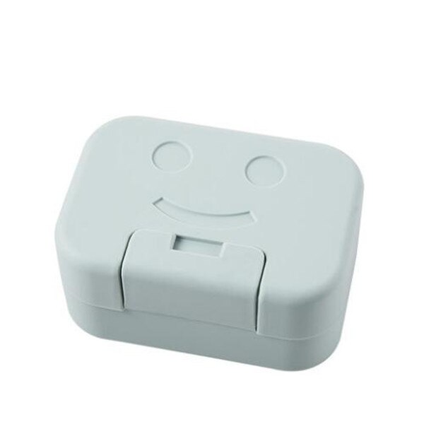 Oyourlife criativo dos desenhos animados caixa de sabão portátil viagem ao ar livre sabão proteger recipiente banheiro caixa de sabão acessórios do banheiro: Azul