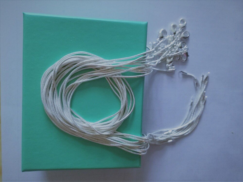 10 sztuk/partia promocja! Hurtownie S925 srebrny kolorowy naszyjnik,-moda biżuteria wąż łańcuch 1mm naszyjnik 16 18 20 22 24"