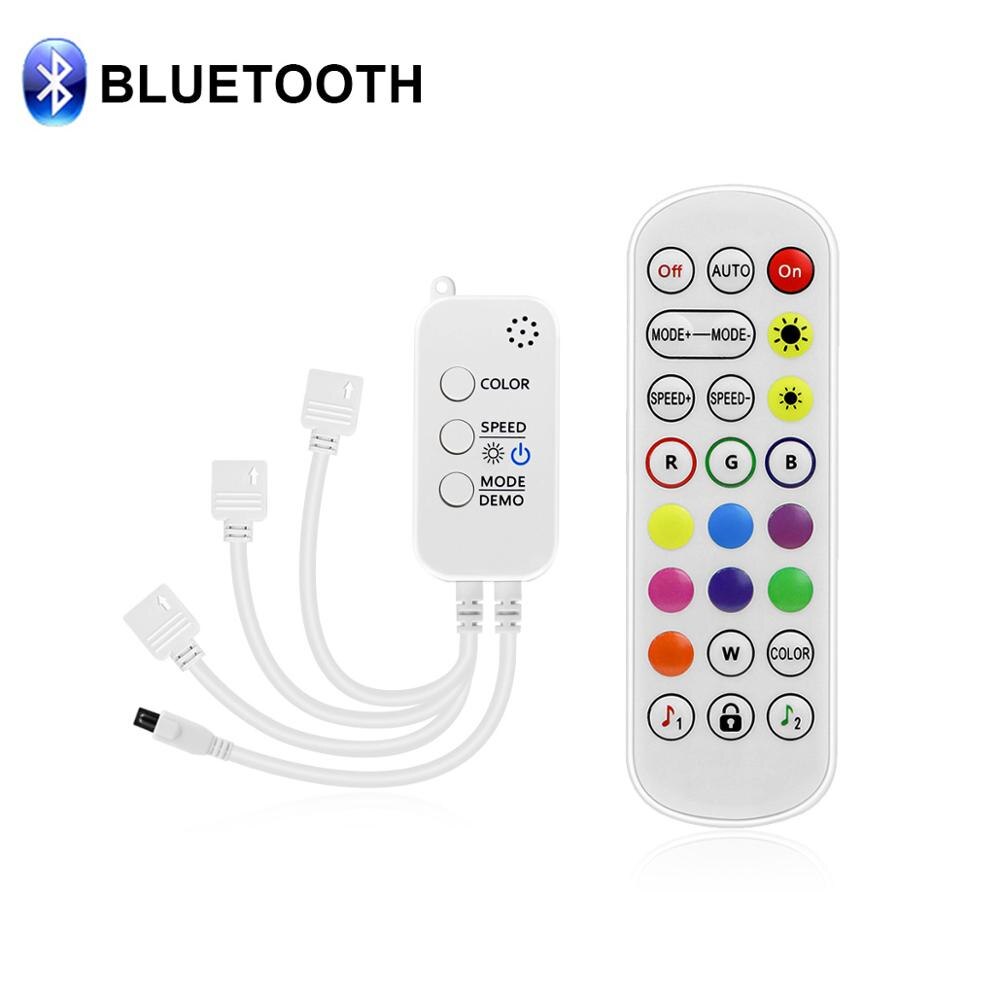 Controlador LED RGB con Bluetooth para el hogar, tira de luces Led con sincronización de música y voz de para dormitorio, regulador de intensidad de lámpara inteligente