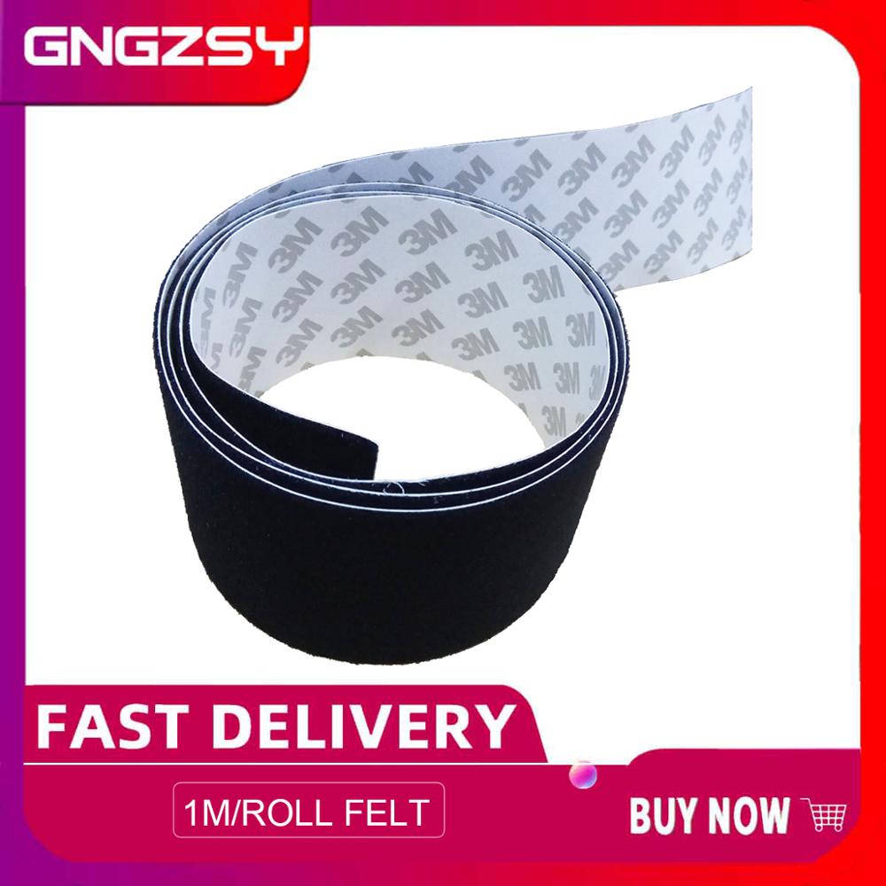 1m/ ruller svart stofffilt med selvklebende lim til bilinnpakningsskrape 4.8cm bredde filt vent litt reservedeler