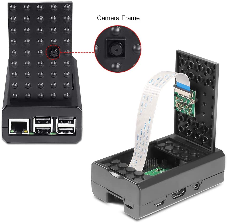 Raspberry Pi 3 B+ Case Supporting Camera Installation with Heatsinks Case Holder for Raspberry Pi 3 Model