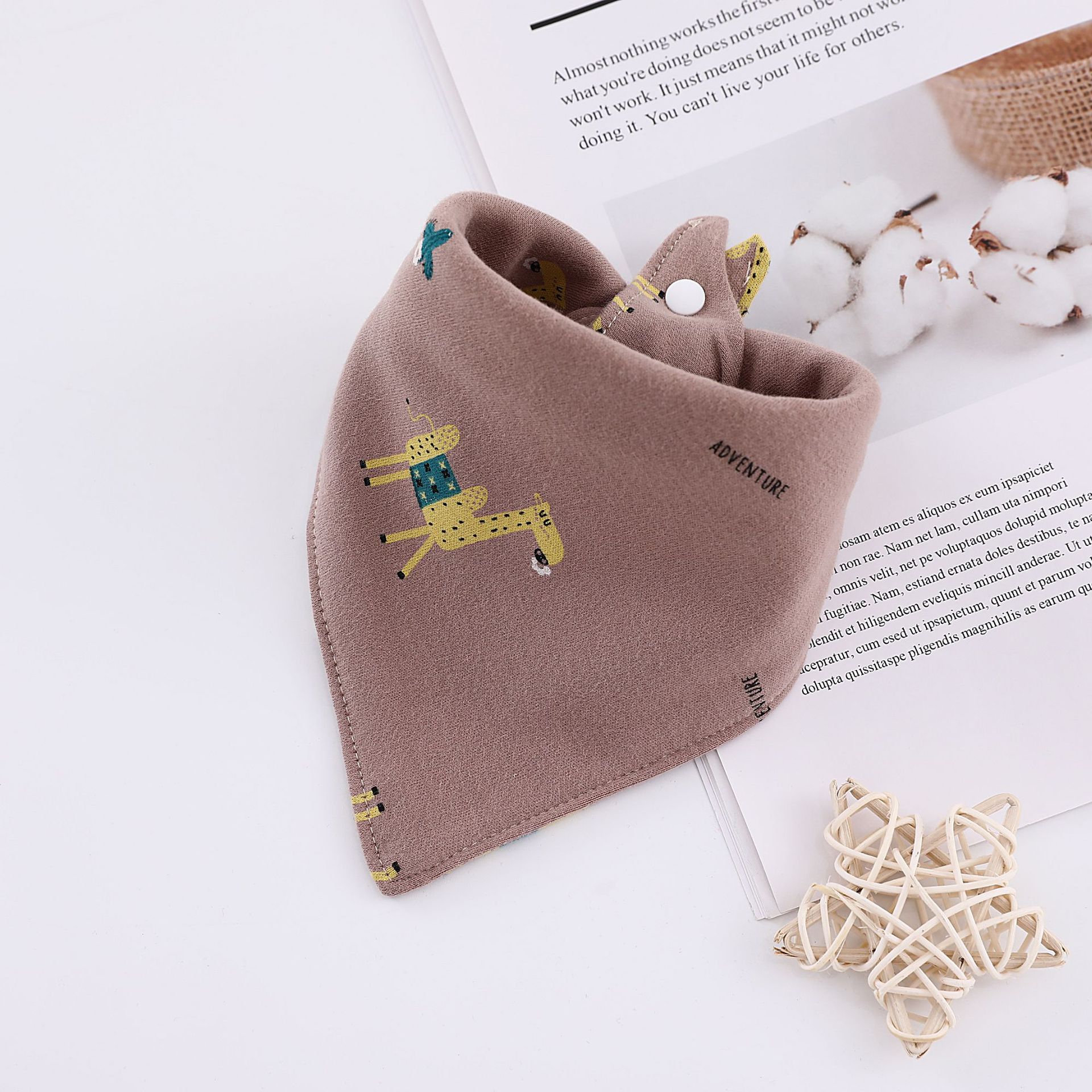 Baby Bibs Triangle Double Cotton Bibs Cartoon Print Saliva Towel Baby Boys Girls Feeding Apron Cotton Bandana Bibs: 6