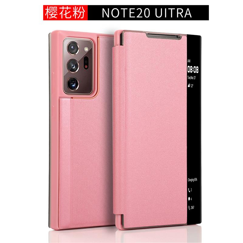 Smart View Flip Cover Fundas Samsung Galaxy Note 20 Ultra 5G Case Lederen Tpu Shockproof Case Voor Samsung Note 20 Ultra Cover: Note 20 Ultra / Roze