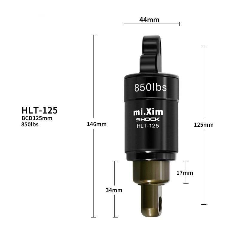 Emiif Fiets Air Achter Schokdemper 125/150/165/190mm Verstelbare