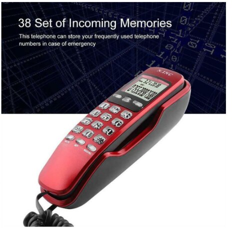 Caller ID telephone set hanging home office silver Landline Caller ID LCD Display Corded Telephone Wall Mounted Ringtone