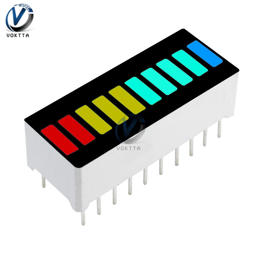10 segment led bar lys display rød gul grøn blå 5 segment rød led display 4 farve led batteri kapacitet display modul: 10 segment