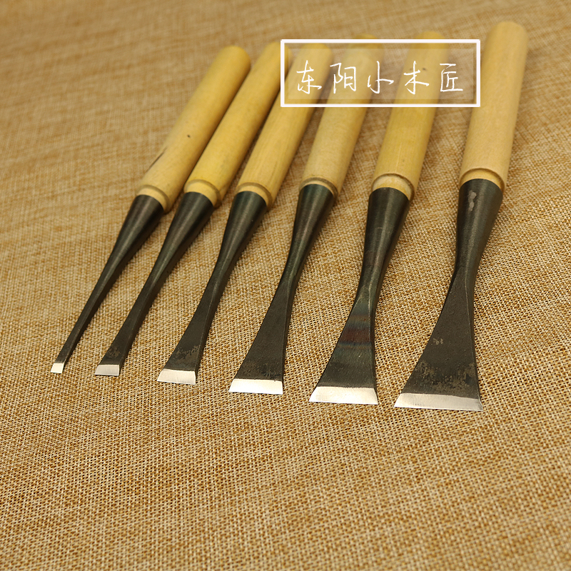 Engraving Cutter Manual Wood Carpentry Hardwood Carving Tools Play Billet Flat Knife Grinding with Handle