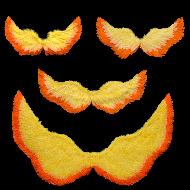 glühen hell hoch Gelb Orange Prinzessin Engel FederflüGel Leuchtende Kostümich Requisiten Party Mädchen Geburtstagsgeschenk Hochzeit Festival