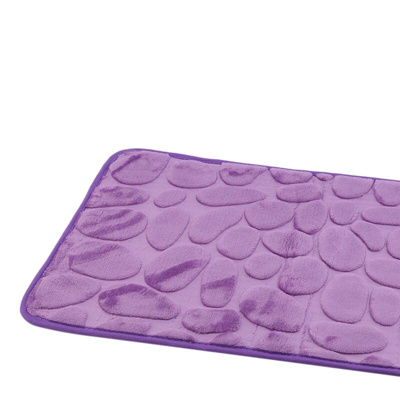 Cobblestone Embossed Carpet Bedroom Mat Stone Pattern 3d Door Mat Kitchen Bathroom Water Absorption Anti-Slip Mat: purple