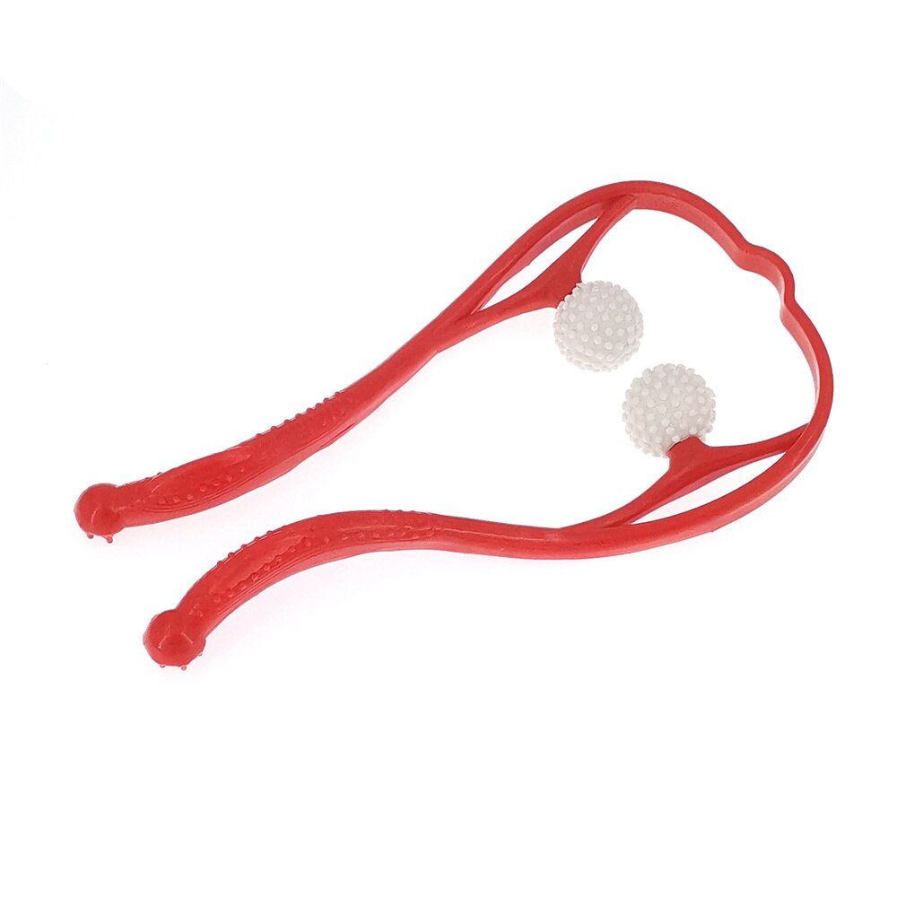 Pressure Point Therapy Neck Massage Tool Pressure Relieve Hand Roller Massage Neck Shoulder Dual Trigger Point Self Massager: Red
