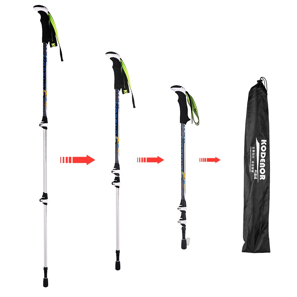 2pcs/lot Trekking Poles Walking Stick Nordic Walking Cane Aluminum Ski Camping Telescopic Baton Outdoor Hiking Poles Crutches