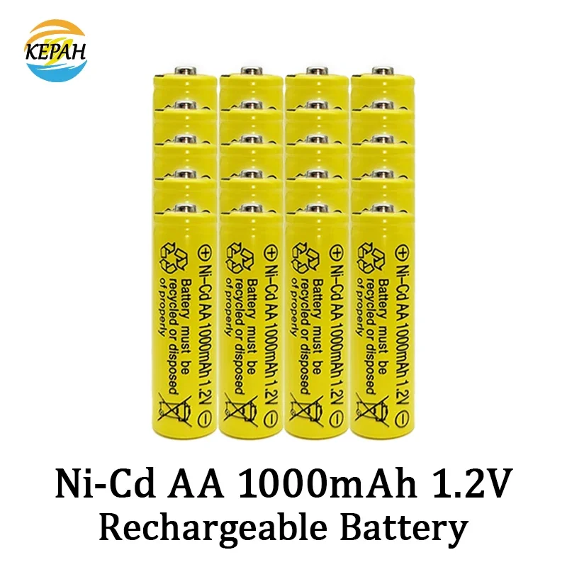 Batería AA Ni-cd 1,2 V recargable, 1000 mAh, utilizada para relojes, ratones, juguetes eléctricos, controles remotos, cargador AA Ni Cd