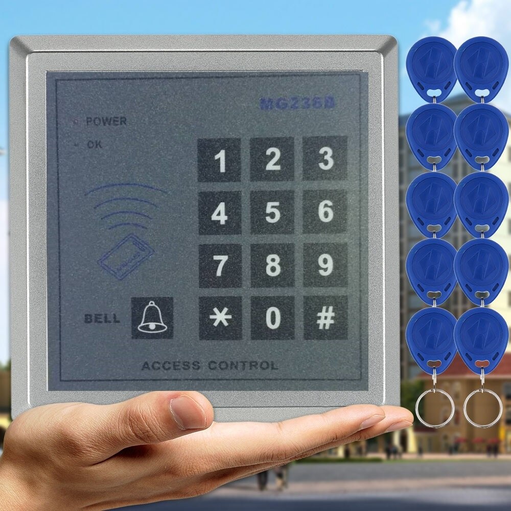 (1 set )Free For Home Security RFID Proximity Entry Door Lock Access Control System With 10pcs RFID Keys Key fob