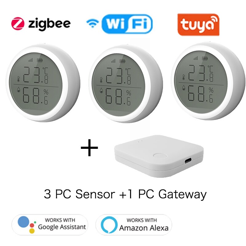 Tuya Smart Home Temperature And Humidity Sensor With LED Screen Works With Home Assistant Zigbee Hub Battery Powered Smart Life