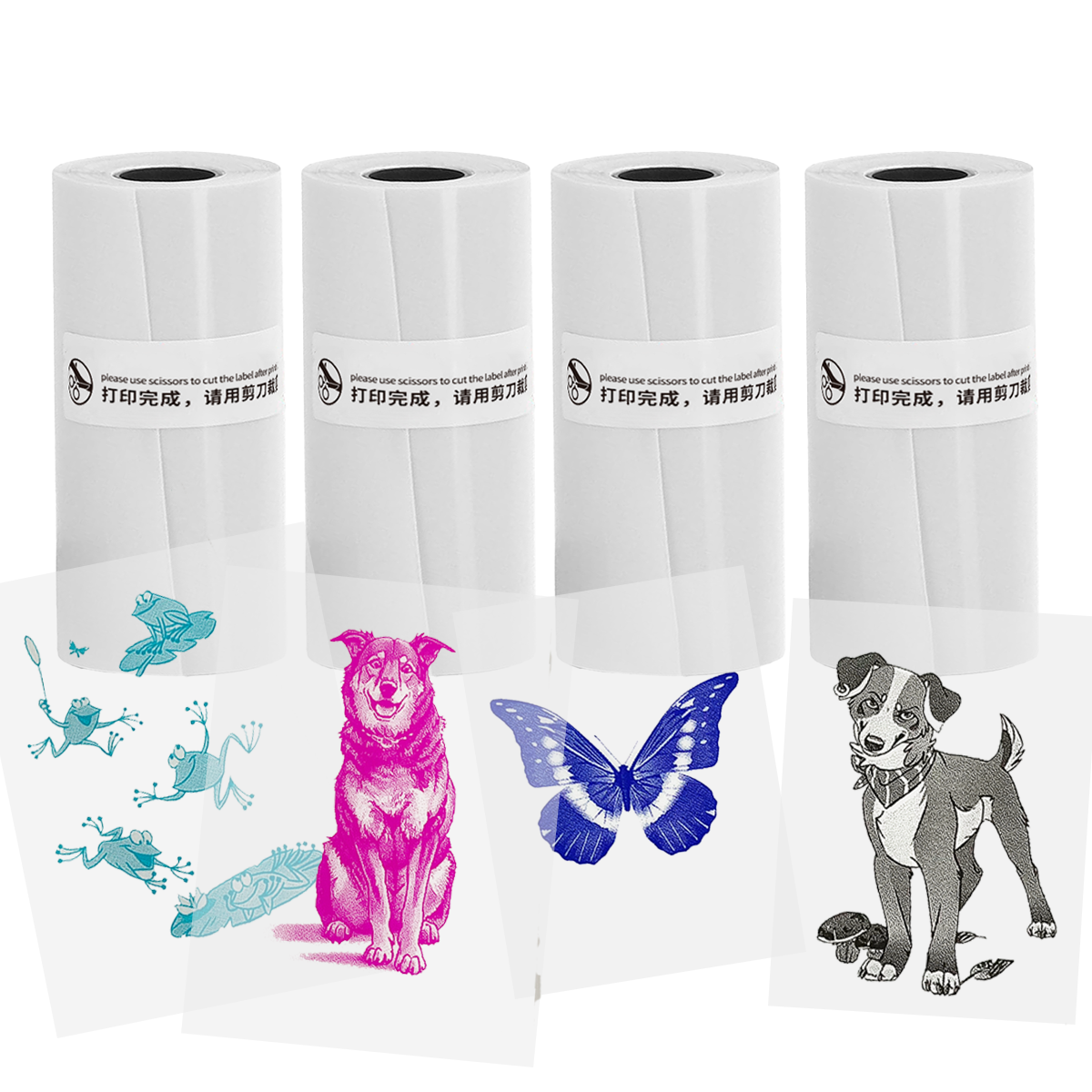 Papel adhesivo para Mini impresora, rollos de papel térmico para T02/M02 y Mini impresora, papel autoadhesivo de Color liso 25X57mm Paperang: Azul