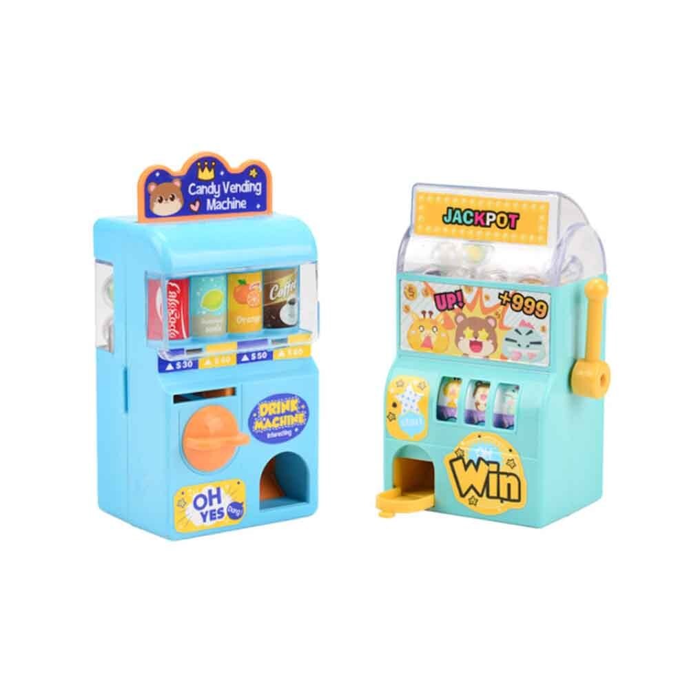 Mini lotteri maskine manuel rocker rullende mønt drikke maskiner legetøj børn uddannelse puslespil forsyninger