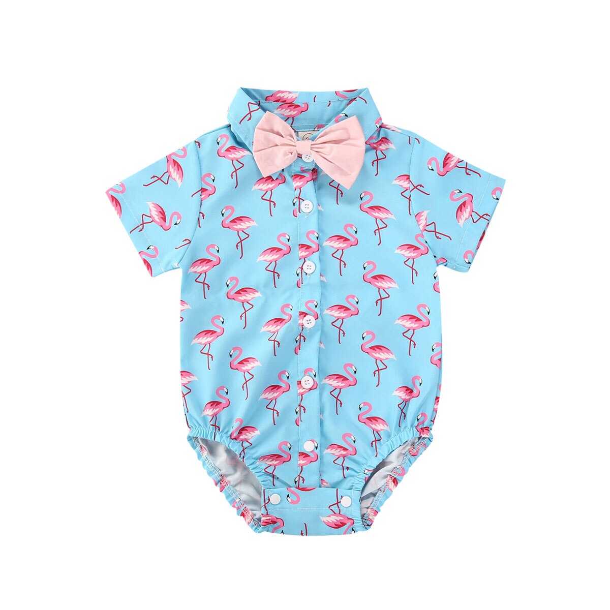 0-18M Nieuw Zomer Gentleman Kinderen Jongens Body 4 Kleuren Boog Korte Mouw Print Enkele Breasted Jumpsuits: A / 3M