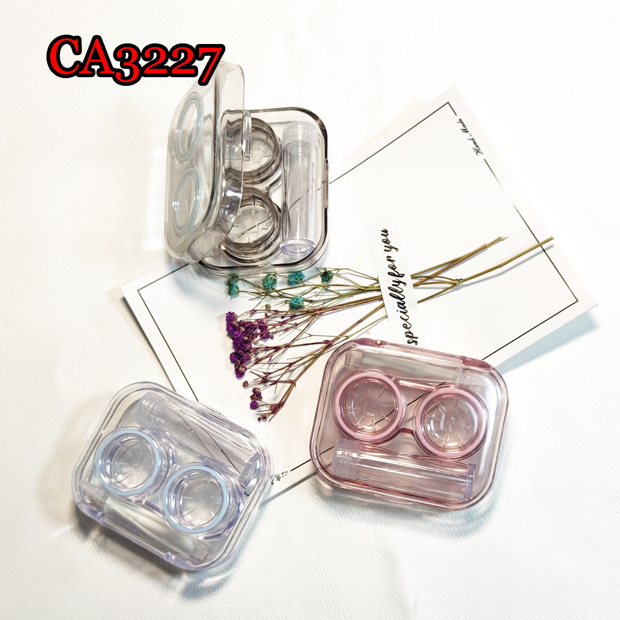 Clear Pocket Contact Lens Cases one body Convenient Travel Kits Container For Outdoor CA3227