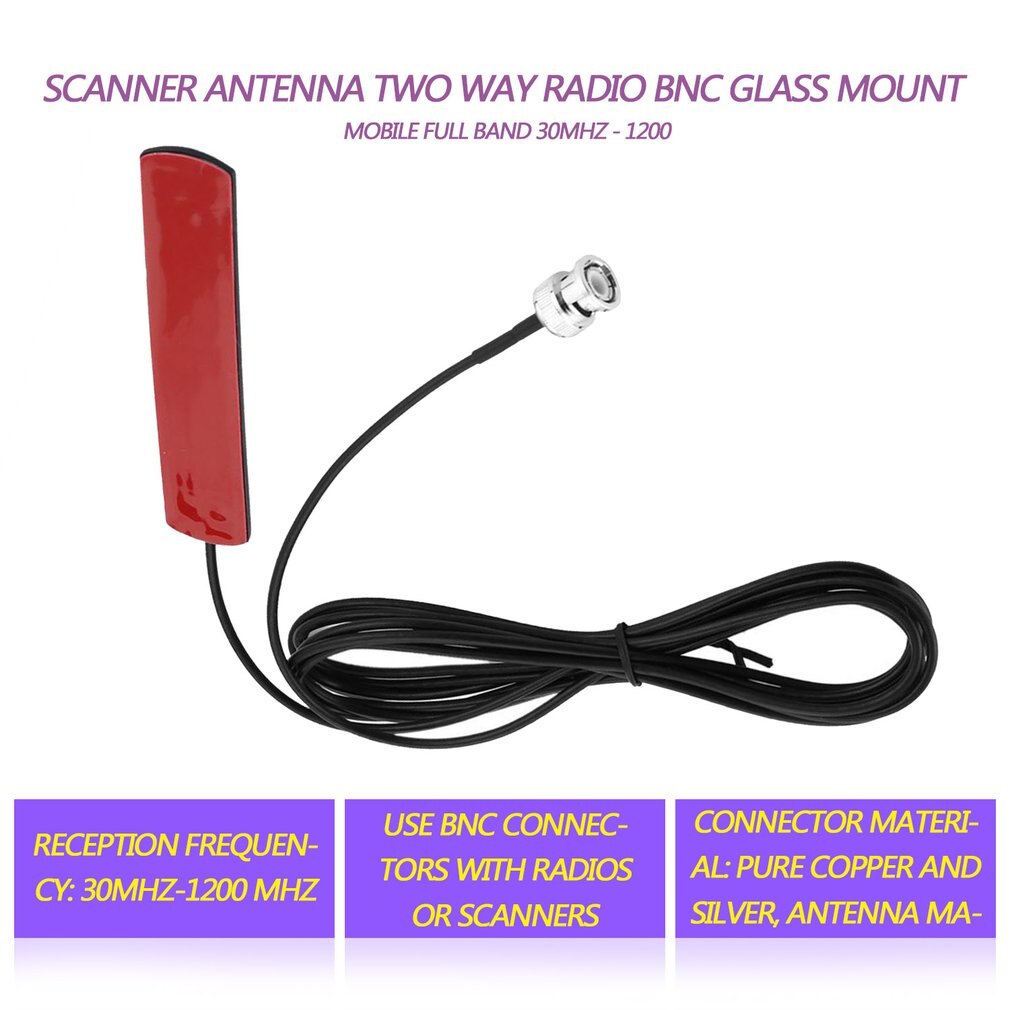 Scanner Antenna Two Way Radio BNC Glass Mount Mobile Full Band 30mhz - 1200 Mhz ONLENY DT2 N/A