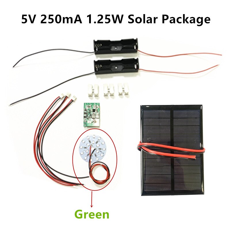 DIY Bausatz 5V 5,5 V 250mA 1,25 W 1,6 W Solar- Tafel mit 0,6 EINE Solar- lampe Licht Regler 3,7 V 5V 600ma mit 3,7 V 5W LED: 5V 250mA Grün