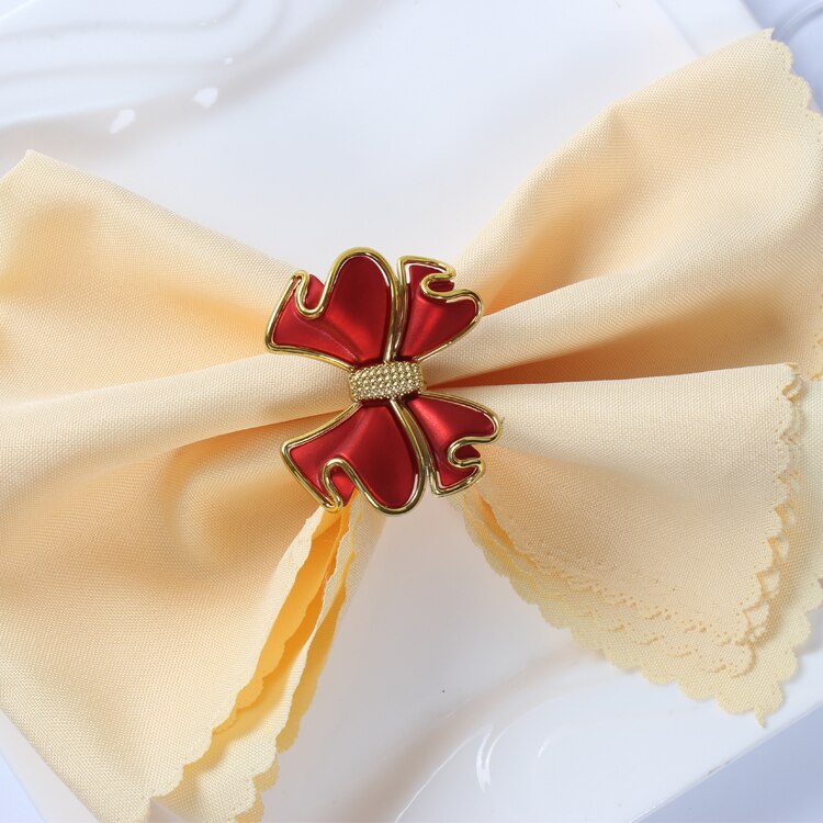 China Wind exquisite peony napkin buckle napkin ring for wedding party red napkin holder