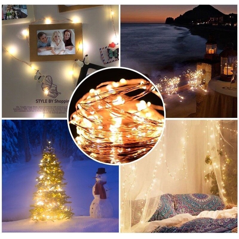 4M 5M 40/50 LED Starry String battery Powered Lights Fairy Micro LED Transparent Copper Wire for Party Christmas Wedding lights