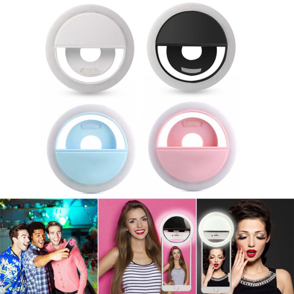 Led Selfie Ring Led Licht Lamp Usb Opladen Mobiele Telefoon Lens Led Selfie Lamp Ring Licht 3000-5000K voor Iphone Samsung Xiaomi